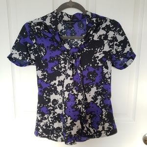 Banana Republic Graphic Print Purple Blouse